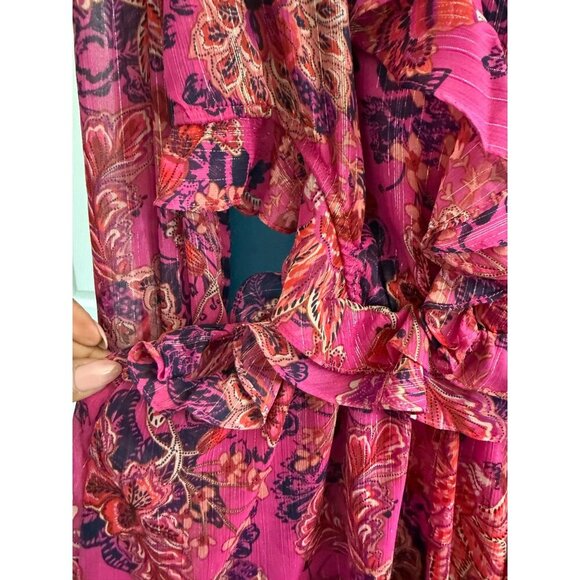 NWT‎ Misa Los Angeles Azalea Romper In Fuchsia Batik Cut Out Sides Size S - Picture 10 of 16